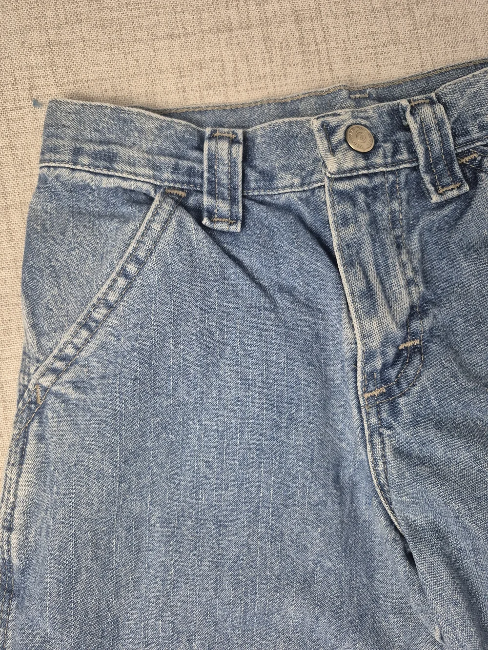 Vintage 90s Wrangler Hero Kids Wide Leg Carpenter Jeans Size 8 Reg